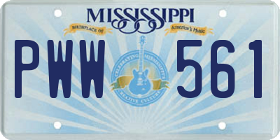 MS license plate PWW561