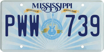 MS license plate PWW739