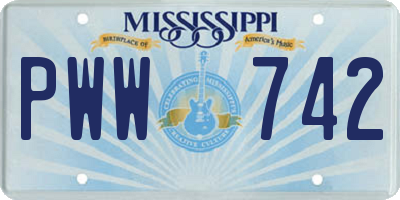 MS license plate PWW742