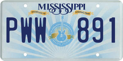 MS license plate PWW891