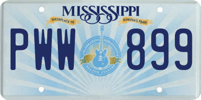 MS license plate PWW899