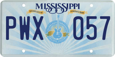 MS license plate PWX057