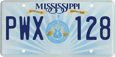 MS license plate PWX128
