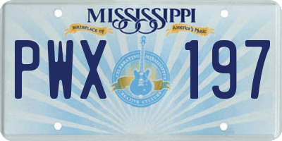 MS license plate PWX197