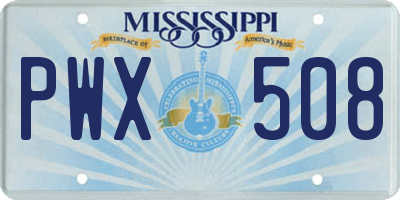 MS license plate PWX508