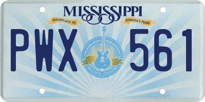 MS license plate PWX561