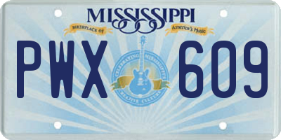 MS license plate PWX609
