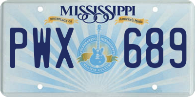 MS license plate PWX689