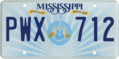 MS license plate PWX712