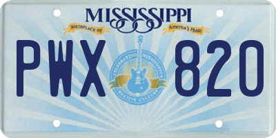 MS license plate PWX820