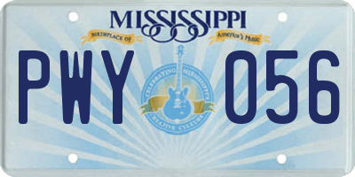 MS license plate PWY056
