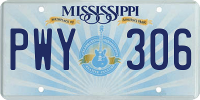 MS license plate PWY306