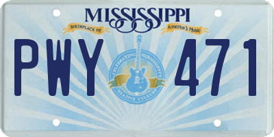 MS license plate PWY471