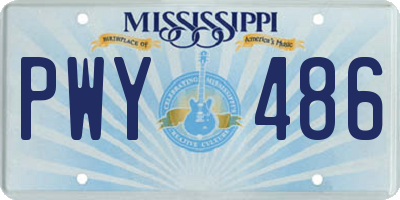 MS license plate PWY486
