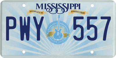 MS license plate PWY557