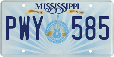 MS license plate PWY585