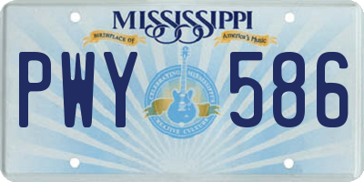 MS license plate PWY586