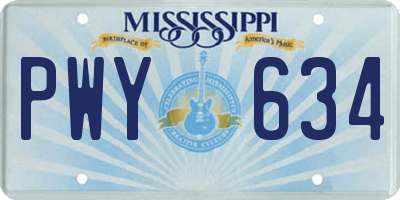 MS license plate PWY634