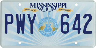 MS license plate PWY642