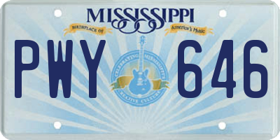 MS license plate PWY646