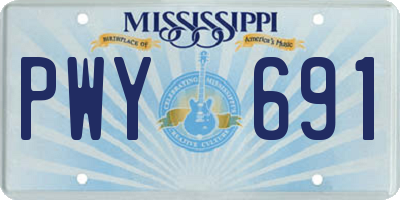 MS license plate PWY691