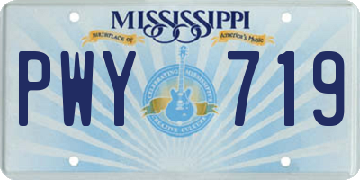 MS license plate PWY719