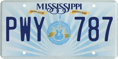 MS license plate PWY787