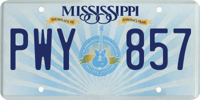 MS license plate PWY857
