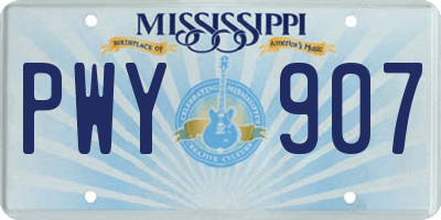 MS license plate PWY907