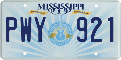 MS license plate PWY921