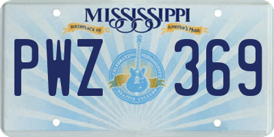 MS license plate PWZ369