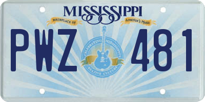 MS license plate PWZ481