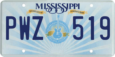 MS license plate PWZ519