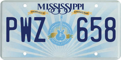 MS license plate PWZ658