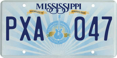 MS license plate PXA047
