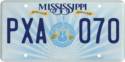 MS license plate PXA070