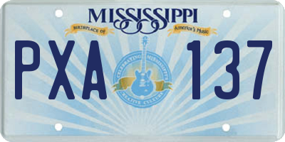 MS license plate PXA137