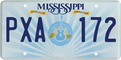 MS license plate PXA172