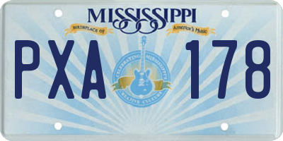 MS license plate PXA178