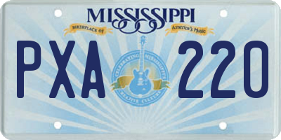 MS license plate PXA220