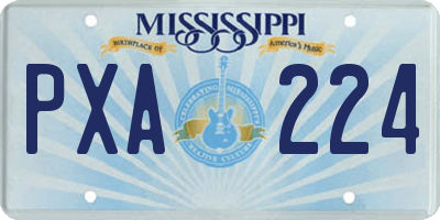 MS license plate PXA224