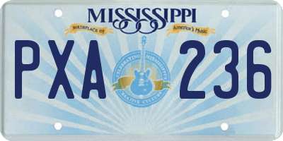 MS license plate PXA236