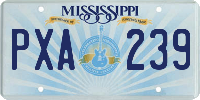 MS license plate PXA239