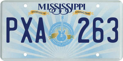 MS license plate PXA263