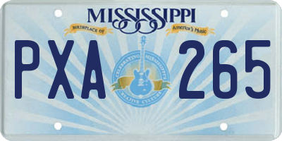 MS license plate PXA265