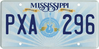 MS license plate PXA296