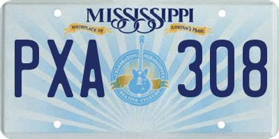 MS license plate PXA308