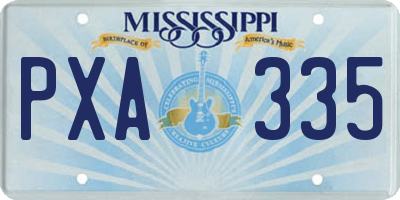 MS license plate PXA335