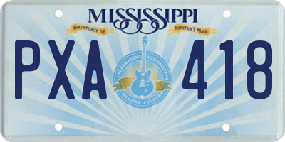 MS license plate PXA418