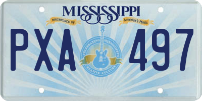 MS license plate PXA497